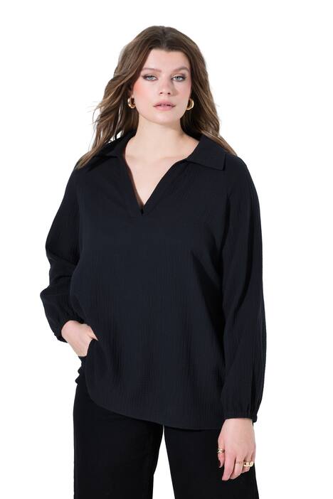 Mušelinová tunika, širší raglánový dlouhý rukáv