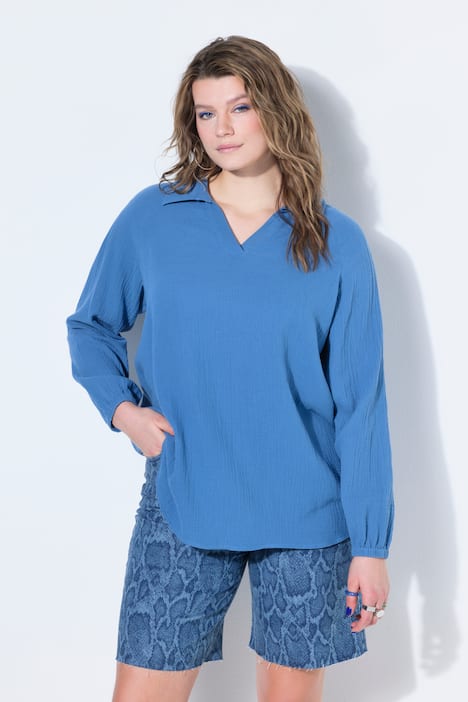 Musselin tuniek, wijde raglanmouwen