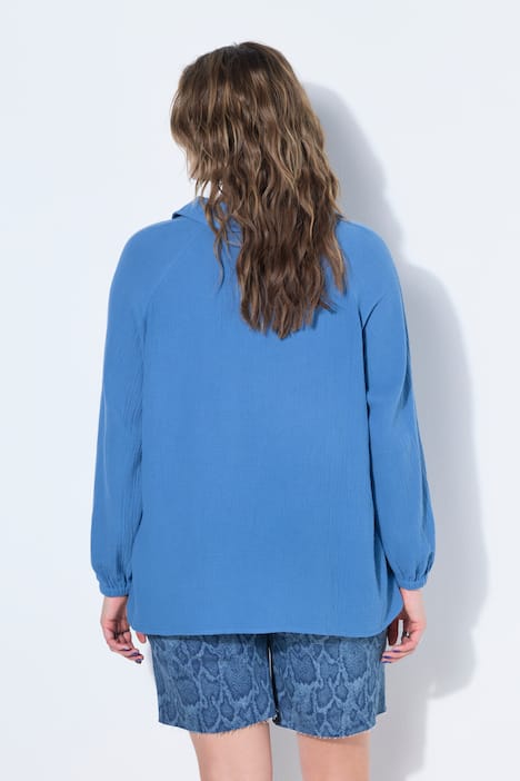 Musselin tuniek, wijde raglanmouwen