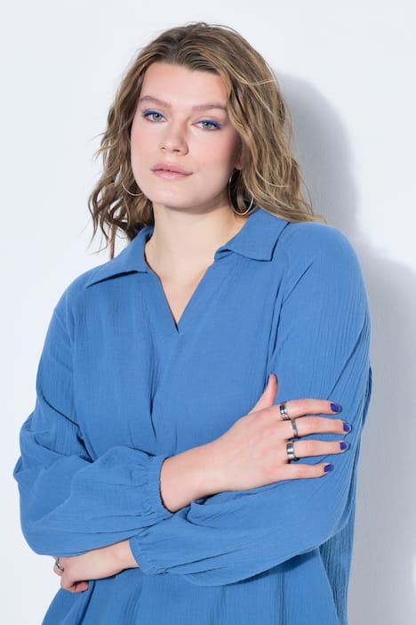 Musselin tuniek, wijde raglanmouwen