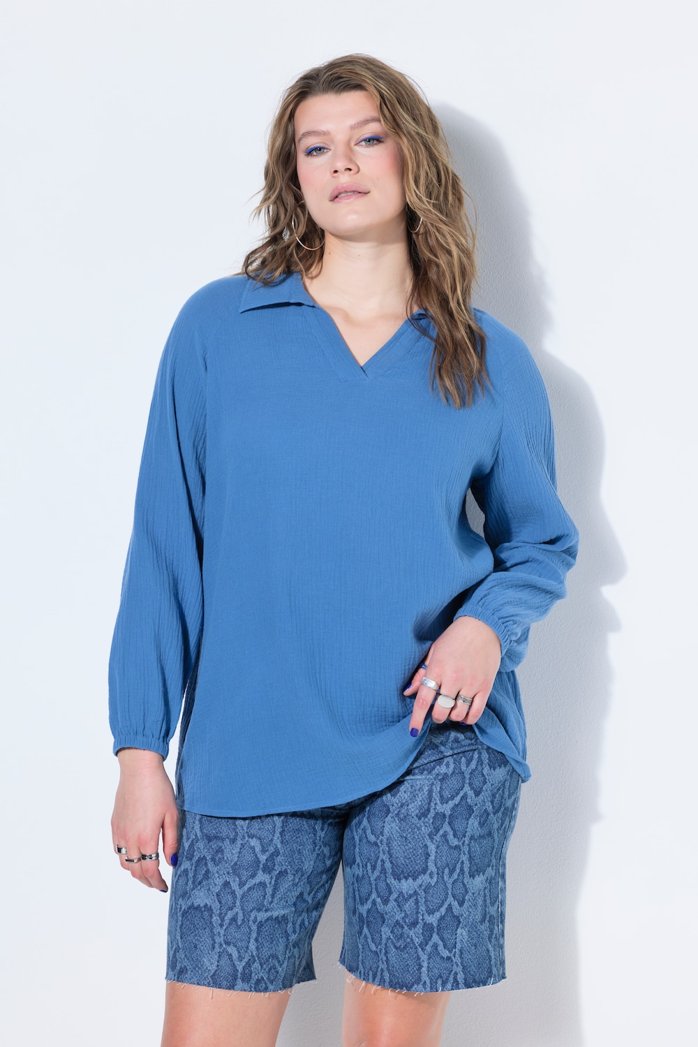 Musselin tuniek, wijde raglanmouwen