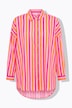 Musselin Bluse, oversized, Neon Stripes, Langarm