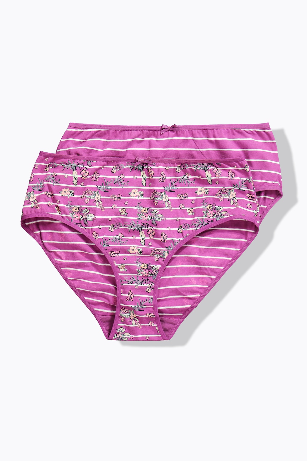 Midislips, 2er-Pack, Blüten/Streifen, Biobaumwolle