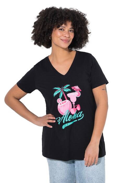 Tričko, volný střih, motiv Aloha