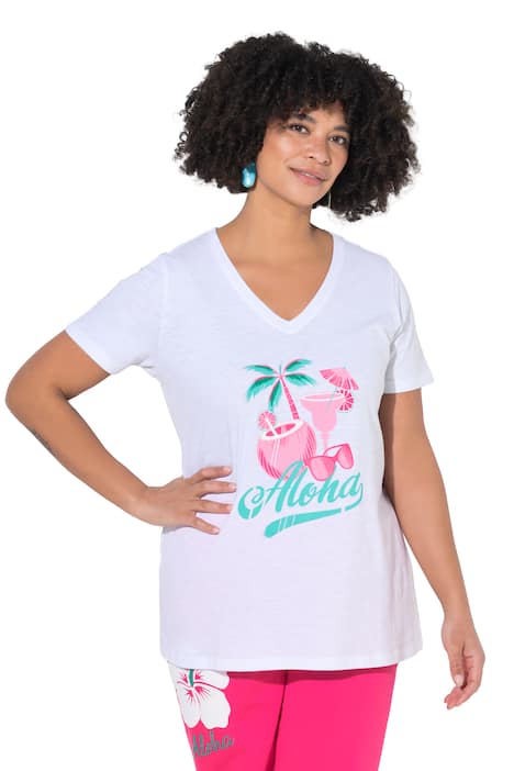 Tričko, volný střih, motiv Aloha