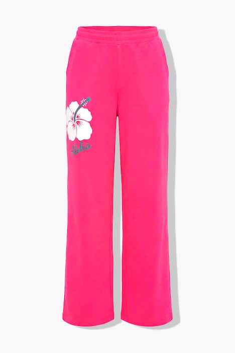 Sweatpants, wijde rechte pijp, joggingbroek, bloem