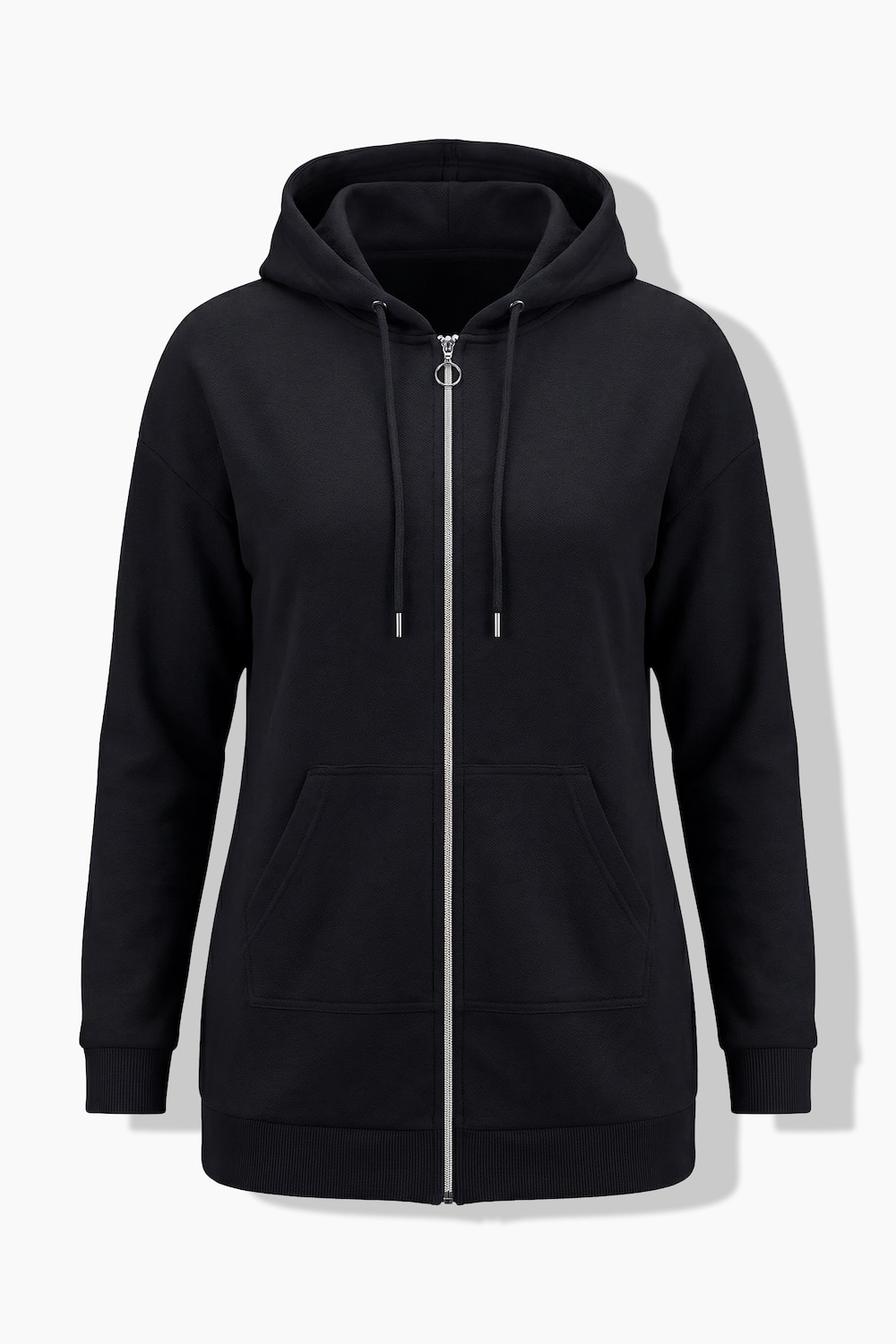 Stora storlekar Sweatshirtjacka, Dam, svart, storlek: 44, Bomull/Polyester, Angel of Style