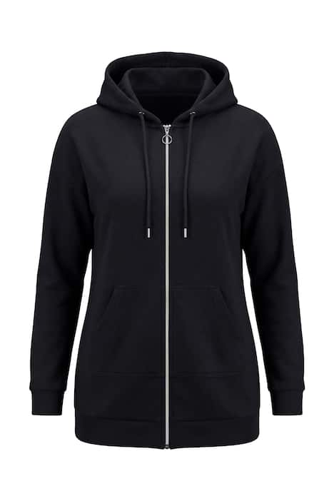 Mikina, volný střih, kapuce, zip