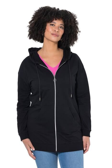 Mikina, volný střih, kapuce, zip