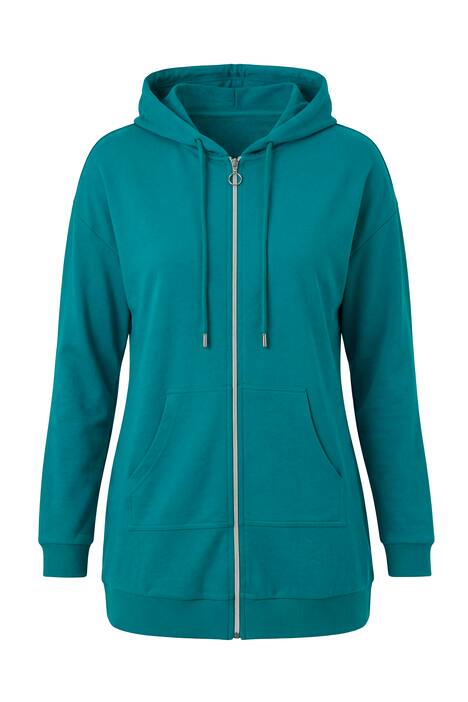 Mikina, volný střih, kapuce, zip