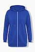 Sweatjacke, oversized, Kapuze, Zipper