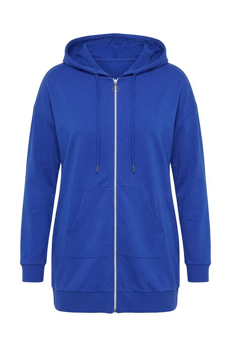 Mikina, volný střih, kapuce, zip