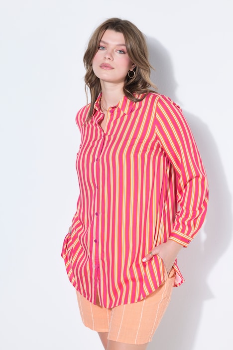Hemdbluse, Straight Shape, Streifen
