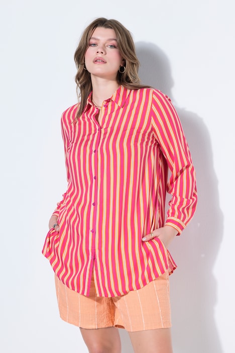 Hemdbluse, Straight Shape, Streifen