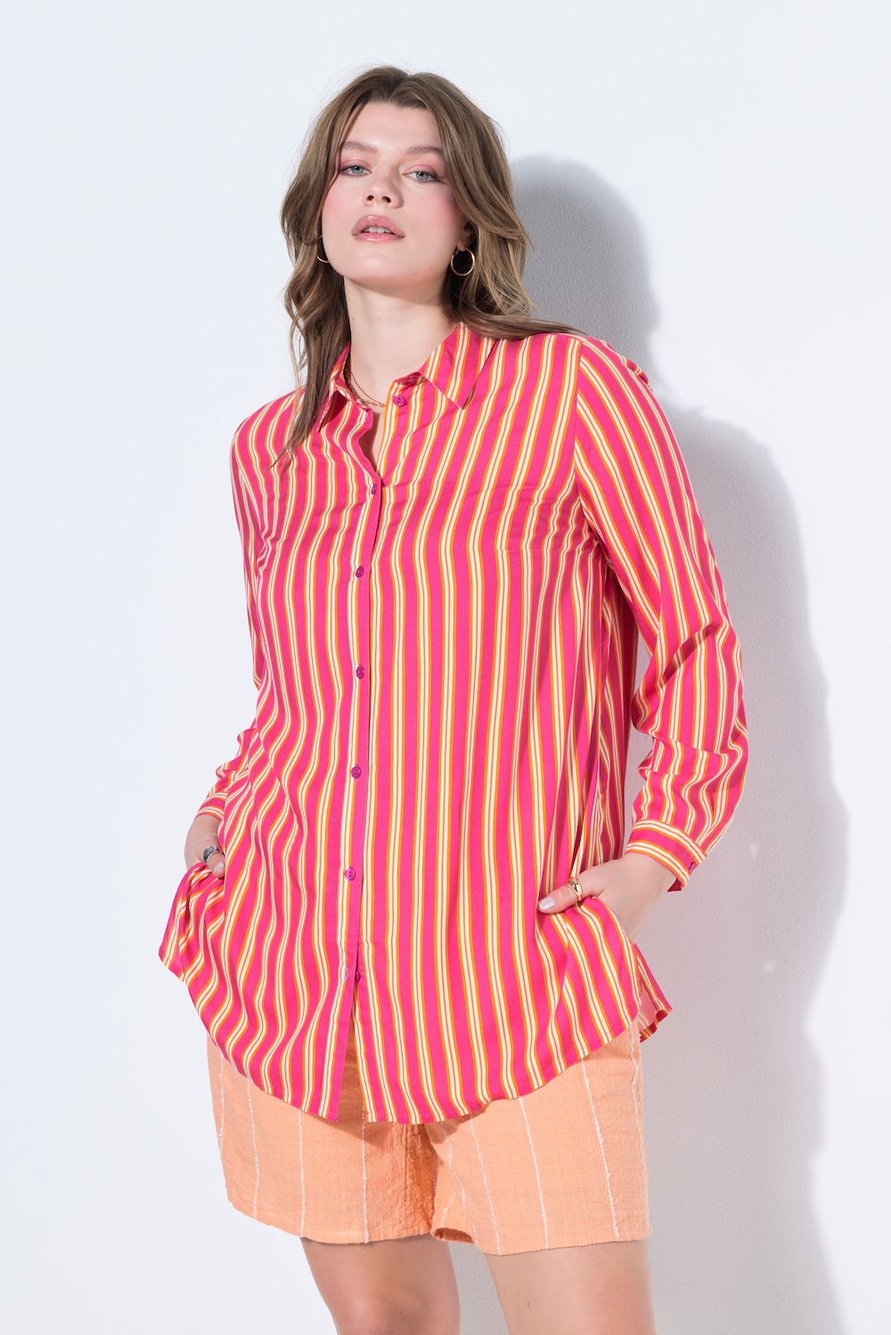 Hemdbluse, Straight Shape, Streifen