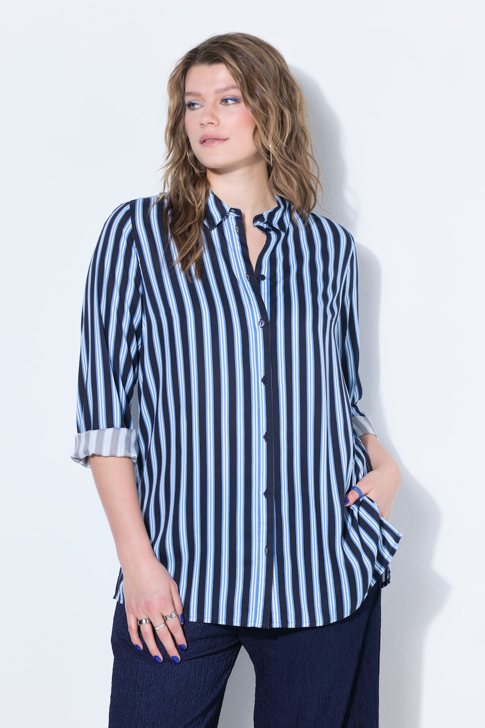Hemdbluse, Straight Shape, Streifen