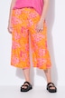 Culottes, wijde pijpen, hoge taille, blad-print