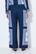 Pantaloni, gamba ampia, vita alta, stampa etnica stile foulard