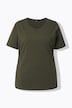 T-Shirts, 2er-Pack, uni/Streifen, V-Ausschnitt, Halbarm