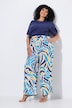 Pantalon large à ceinture élastique et imprimé