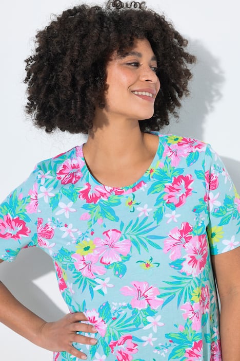 T-Shirt, bequeme Passform, Blumenmuster