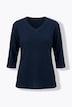 Sweatshirt, Piqué, V-Ausschnitt, 3/4-Arm, Biobaumwolle