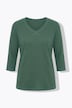Sweatshirt, Piqué, V-Ausschnitt, 3/4-Arm, Biobaumwolle