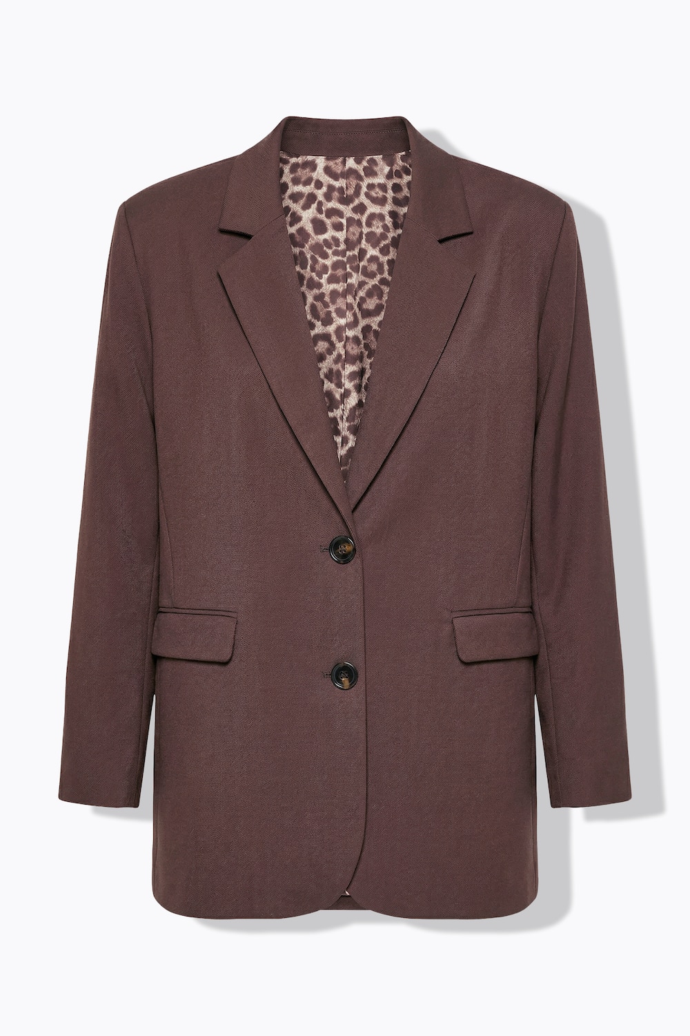 Stora storlekar Kavaj i oversized modell, Dam, brun, storlek: 58/60, Polyester/Viskos, Studio Untold