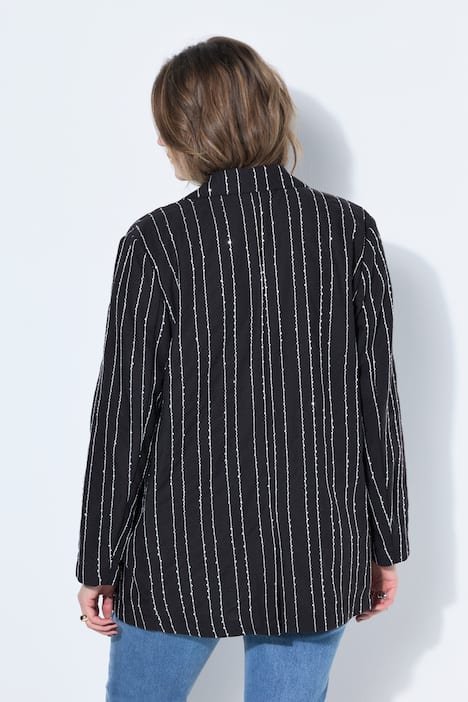 Blazer, oversized, krijtstrepen met pailletten