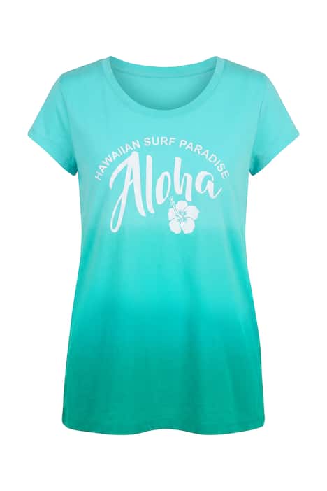 Tričko, áčkový střih, barevný přechod, krátké rukávy typu cup