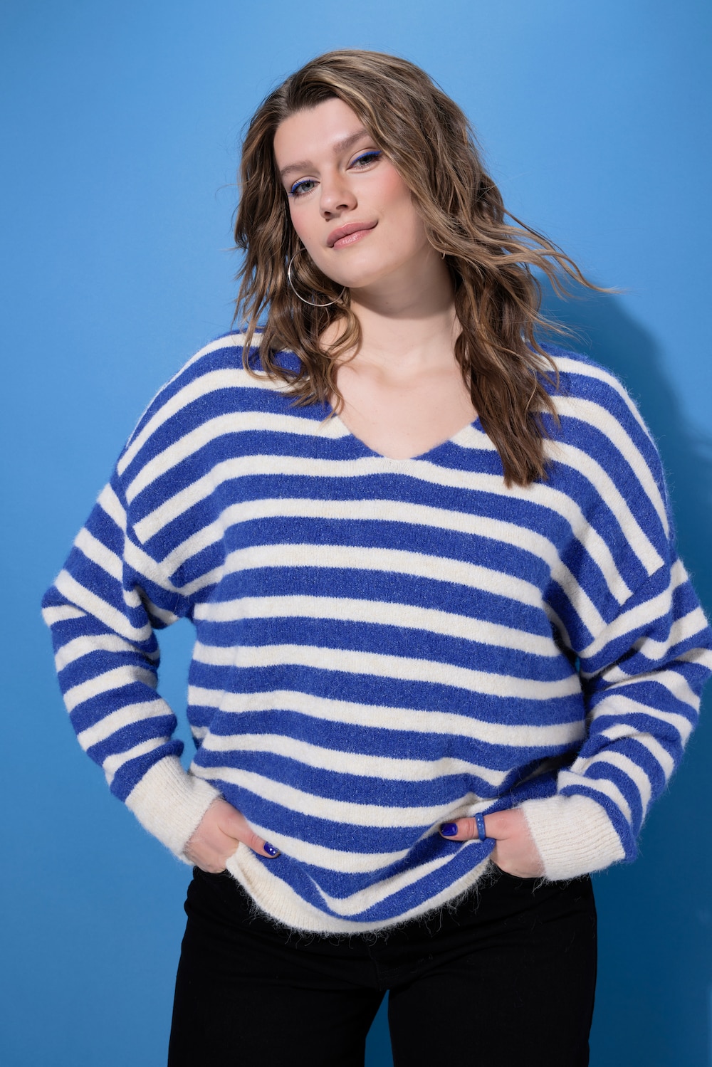 Pullover, Boxy Shape, Streifenstrick