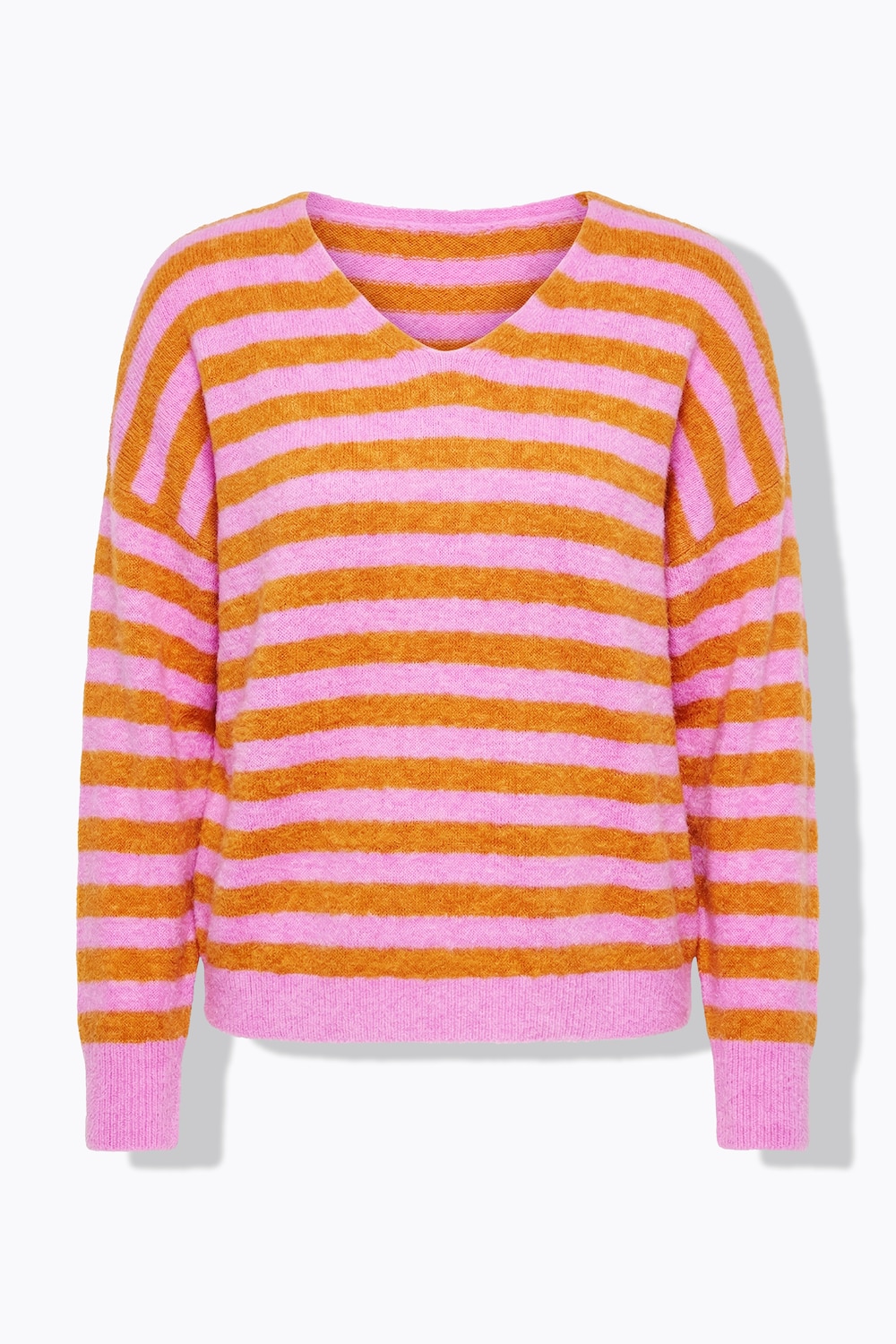 Stora storlekar Tröja i boxig modell med ränder, Dam, rosa, storlek: 50/52, Polyester/Syntetfibrer, Studio Untold