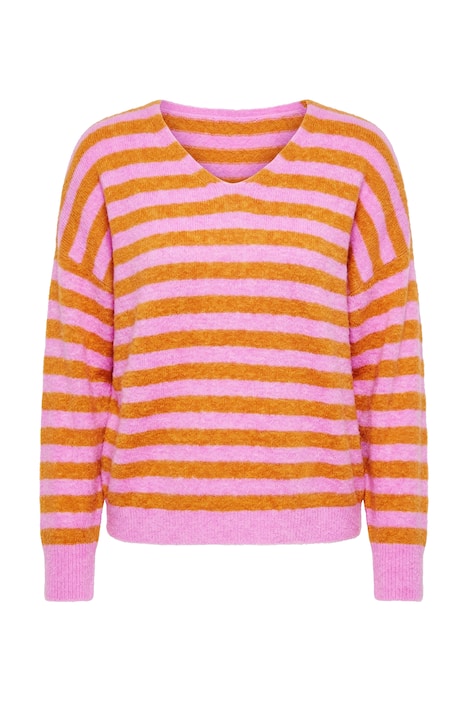 Pulovr, boxy střih, pruhovaný úplet