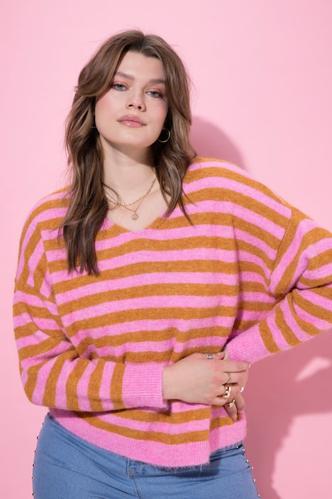 Pullover, Boxy Shape, Streifenstrick