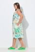 Vintage Beach Print Sleeveless V-Neck Dress