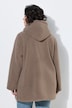 Teddy-Jacke, A-Linie, Kapuze, Knebelknöpfe