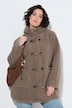 Teddy-Jacke, A-Linie, Kapuze, Knebelknöpfe