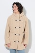 Teddy-Jacke, A-Linie, Kapuze, Knebelknöpfe