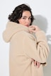 Teddy-Jacke, A-Linie, Kapuze, Knebelknöpfe