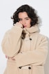 Teddy-Jacke, A-Linie, Kapuze, Knebelknöpfe