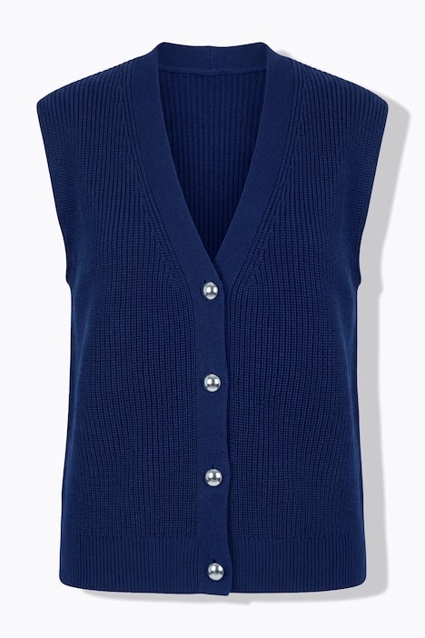 Gebreid vest, oversized, V-hals