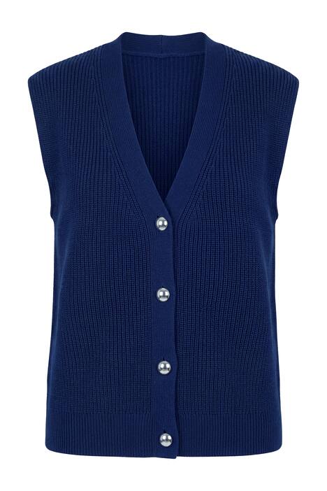 Pletená vesta, volný střih, výstřih do V