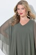 Mesh blouse, wijde pasvorm, motief, split achter