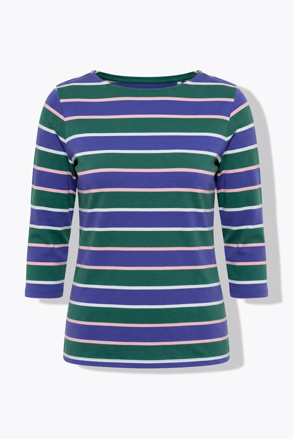 Shirt, Ringel, U-Boot-Ausschnitt, 3/4-Arm, Biobaumwolle