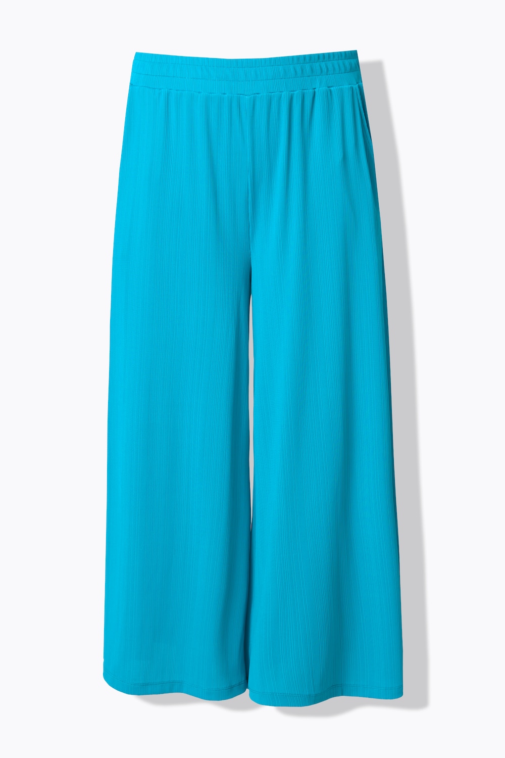 Stora storlekar Byxkjol med extra vida ben och resår i midjan, Dam, turkos, storlek: 54/56, Polyester, Ulla Popken
