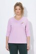 Shirt, Food-Motiv, V-Ausschnitt, 3/4-Arm, Biobaumwolle