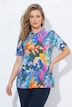 Eco Cotton Watercolor Leaves Elastic Neck Tee