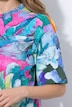 Eco Cotton Watercolor Leaves Elastic Neck Tee