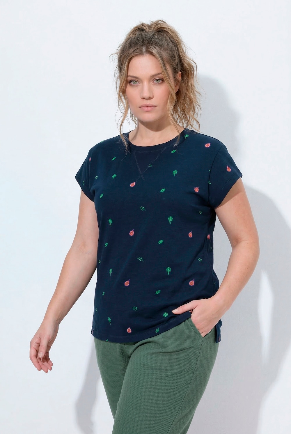 T-Shirt, Artischocken, Rundhals, Halbarm, Biobaumwolle