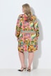 Floral Patchwork Print Long Sleeve Shirt Dress
